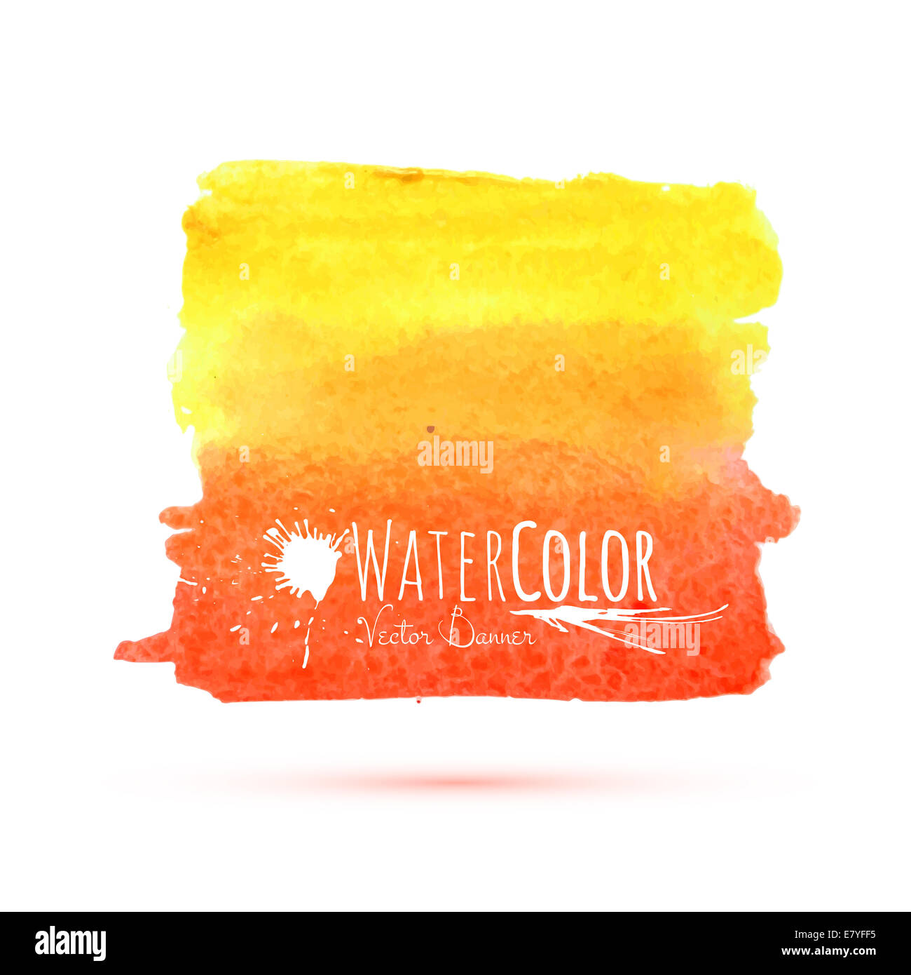 Leuchtend orangefarbene Banner isoliert auf weißem Hintergrund Stockfoto