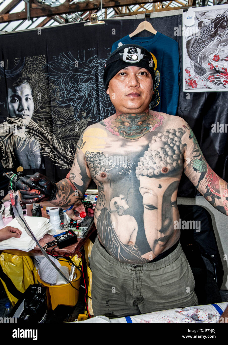 London, UK. 26. September 2014. 10. internationale Tattoo Convention Tobacco Dock, London UK Freitag 26 September Stockfoto