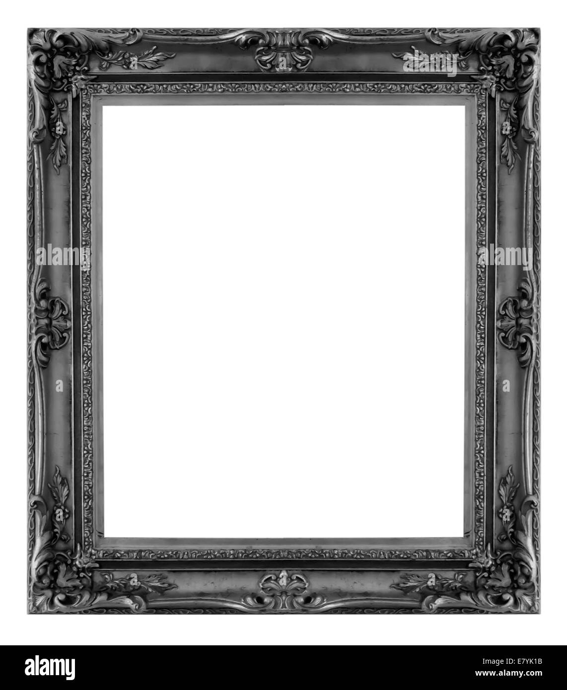 Schwarzer Rahmen isoliert auf einem weißen Hintergrund. Stockfoto