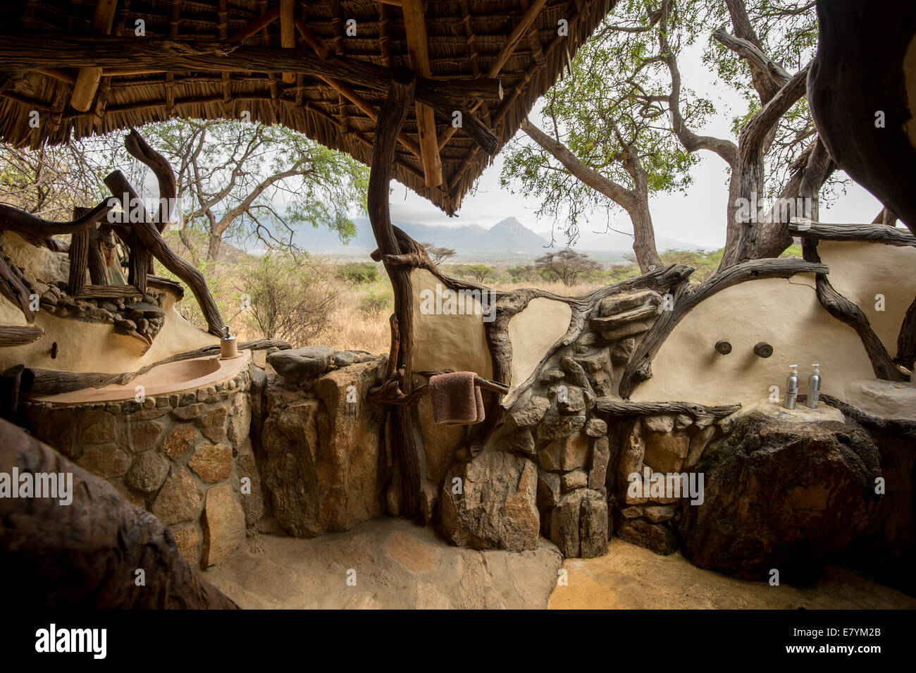 Im Inneren der Sarara Lodge an der nördlichen Rangelands Trust Sarara Conservancy im Norden Kenias.   (Foto von Ami Vitale) Stockfoto