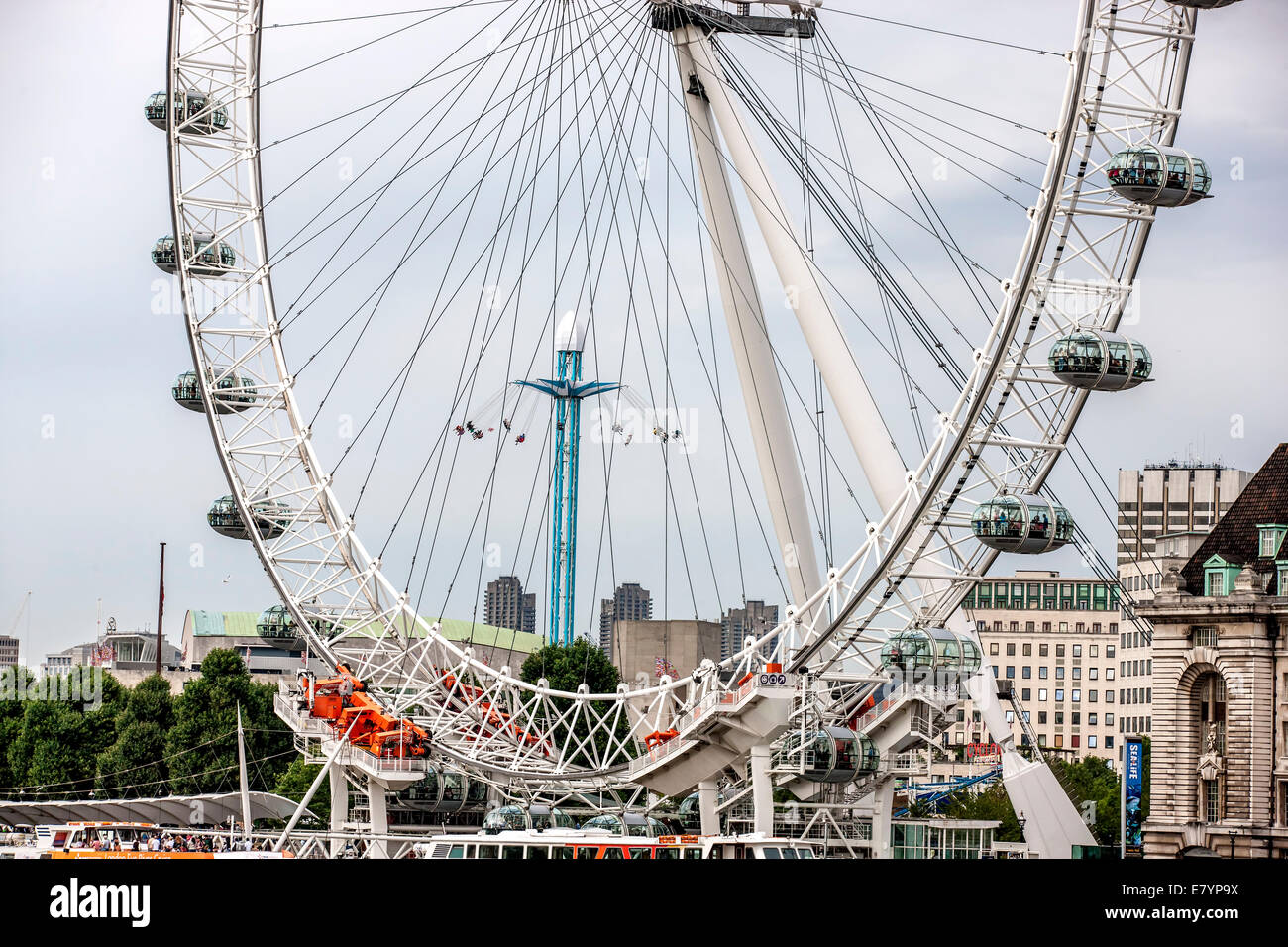 Nahaufnahme des Londoner Riesenrad Stockfoto