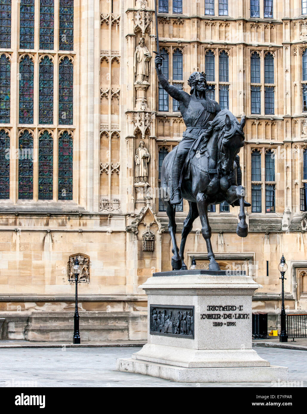 London-Statue von Richard Coeur de Lion auf St.Margaret ST Stockfoto