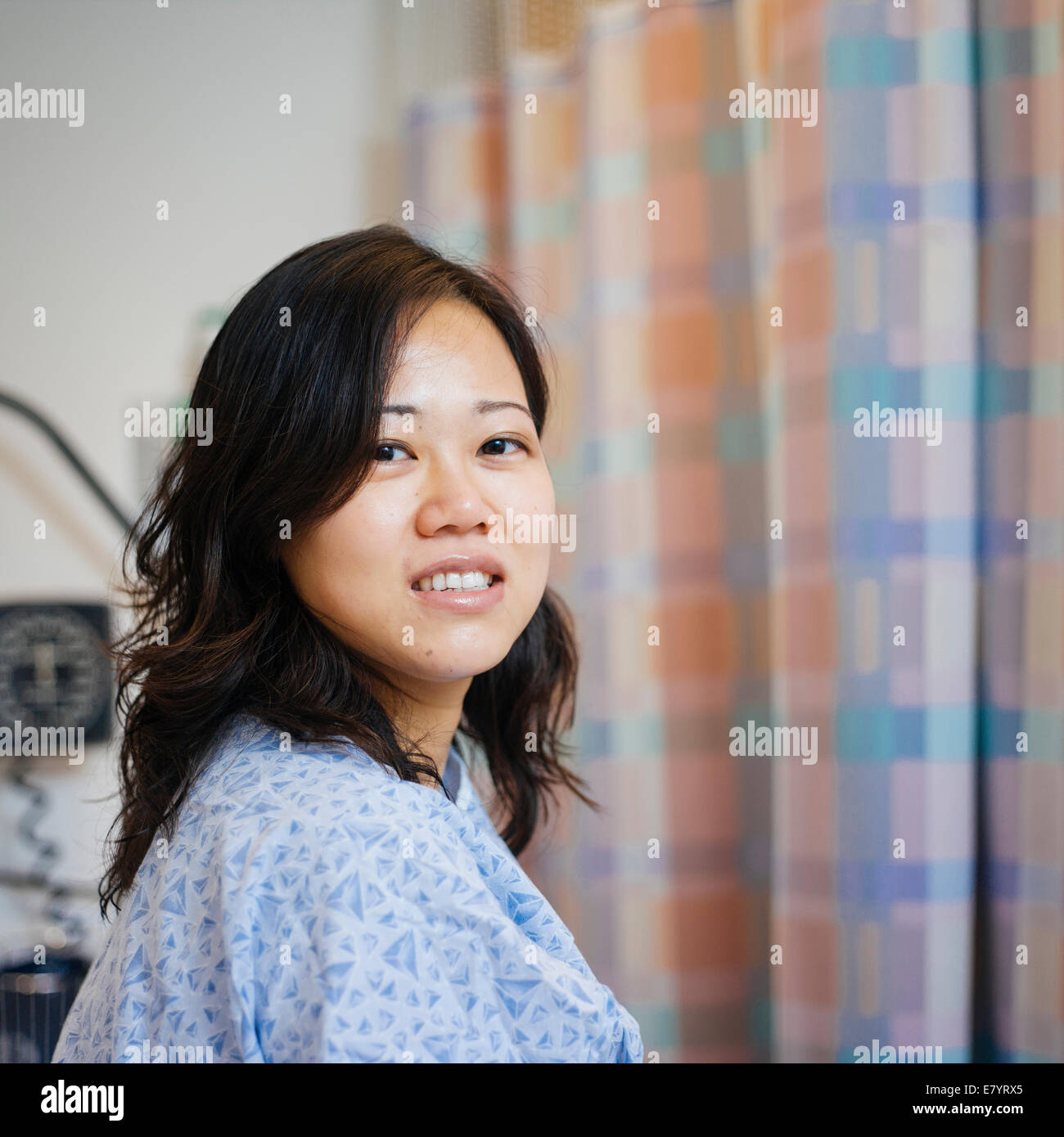 Porträt der Patientin im Krankenhaus Stockfoto
