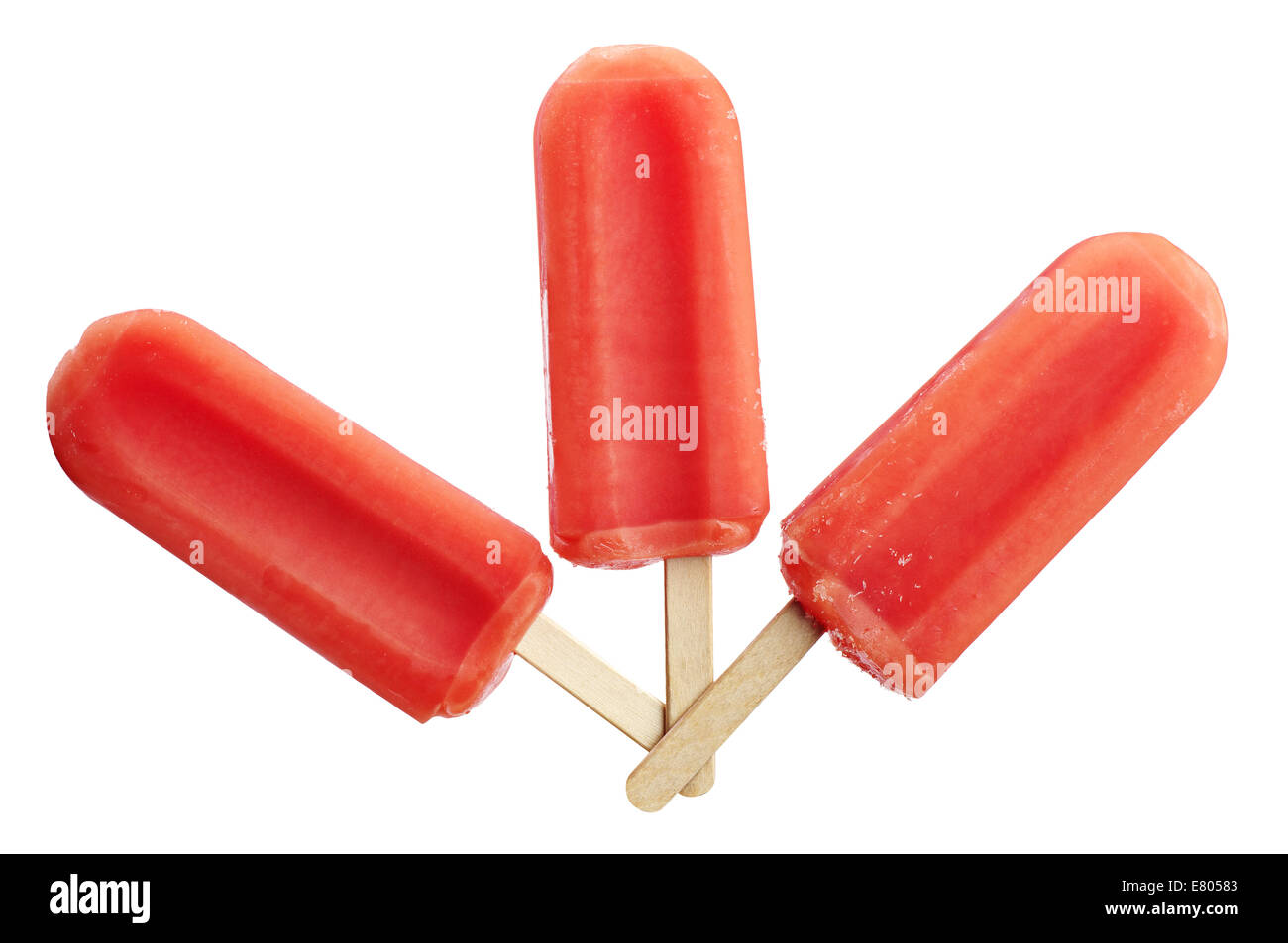 Fruchteis isoliert auf weißem Hintergrund Stockfoto