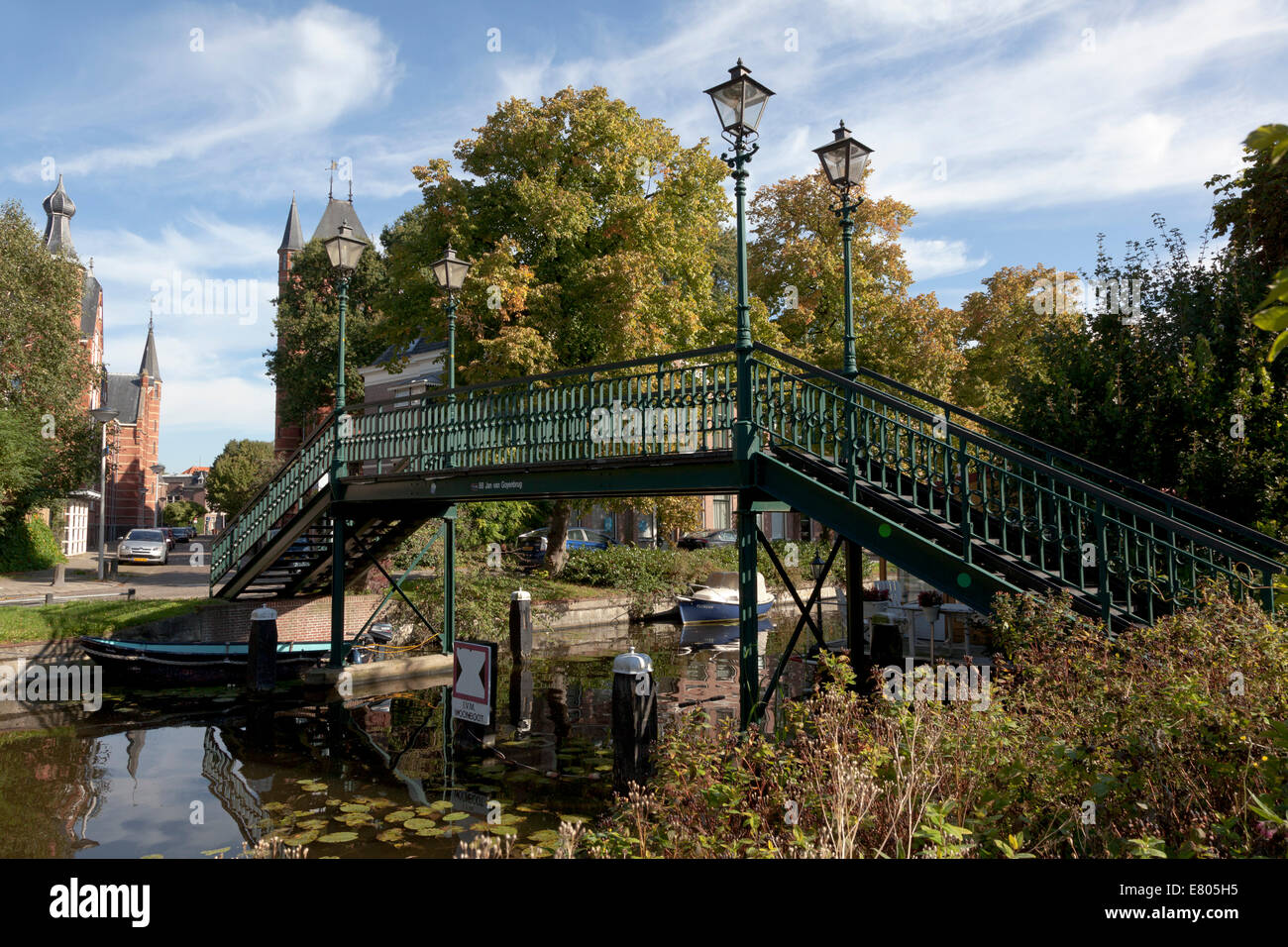 Stehlen Sie Schritte Brücke, Jan van Goyenbrug in Leiden, Holland Stockfoto