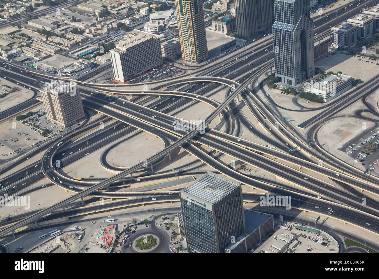 Überführung in Dubai Stadt. Stockfoto