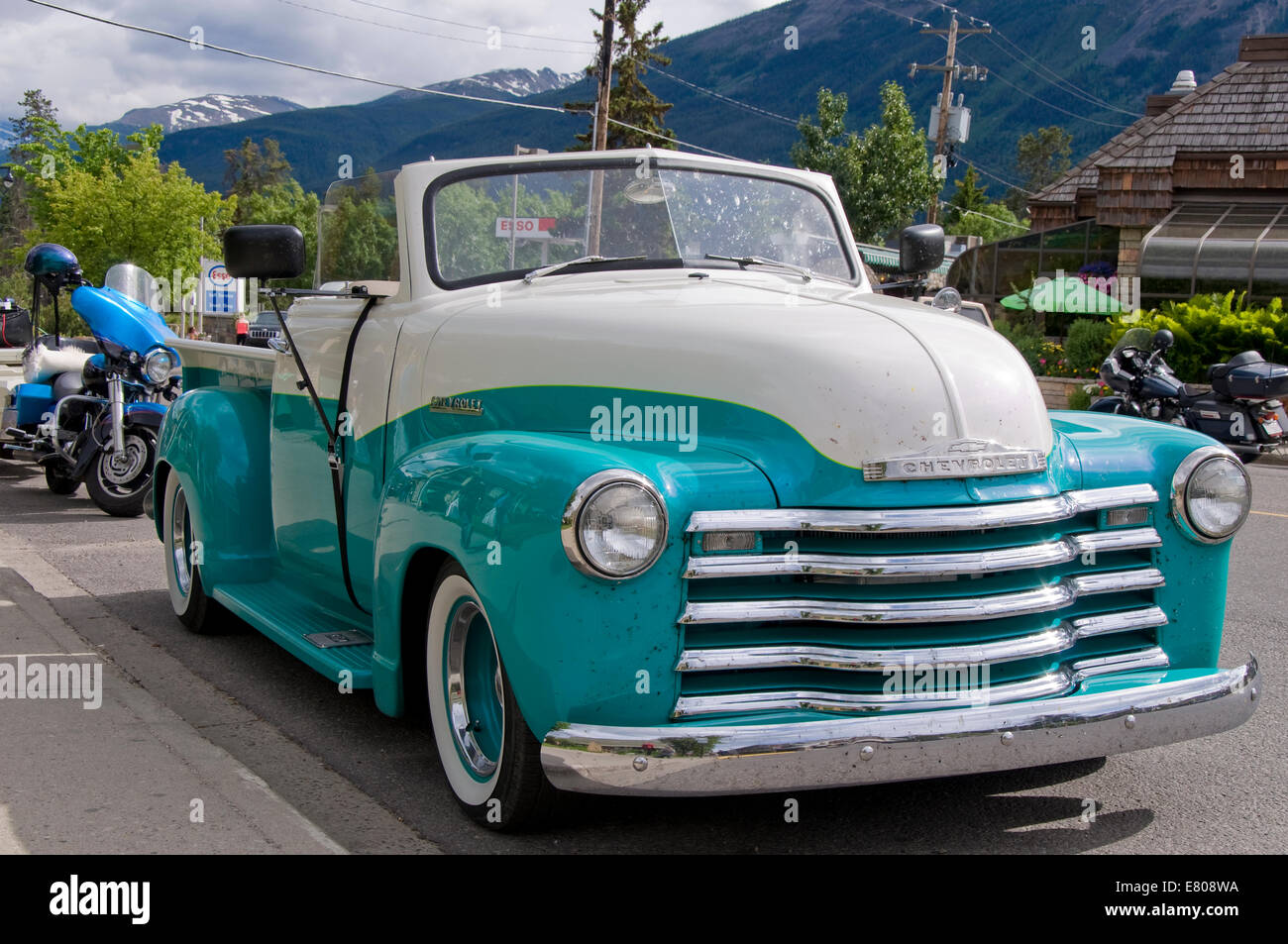 1950 Chevy Pick Up, Jasper, Alberta, Kanada Stockfoto