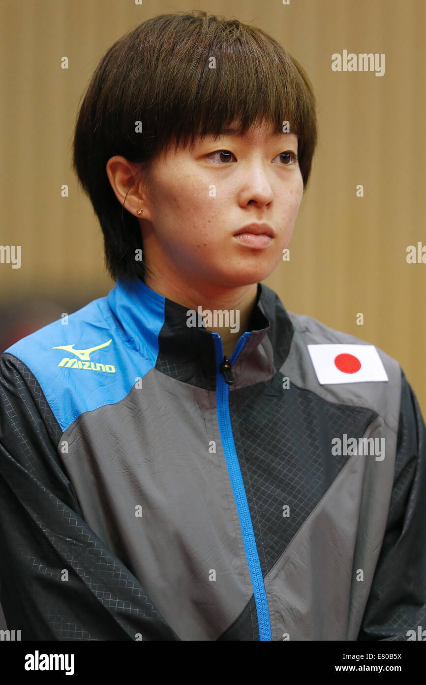 Kasumi Ishikawa (JPN), 27. September 2014 - Tischtennis: Damen Team Vorrunde Gruppe C am Suwon Gymnasium während der 2014 Incheon asiatische Spiele in Incheon, Südkorea.  (Foto: AFLO SPORT) [1180] Stockfoto