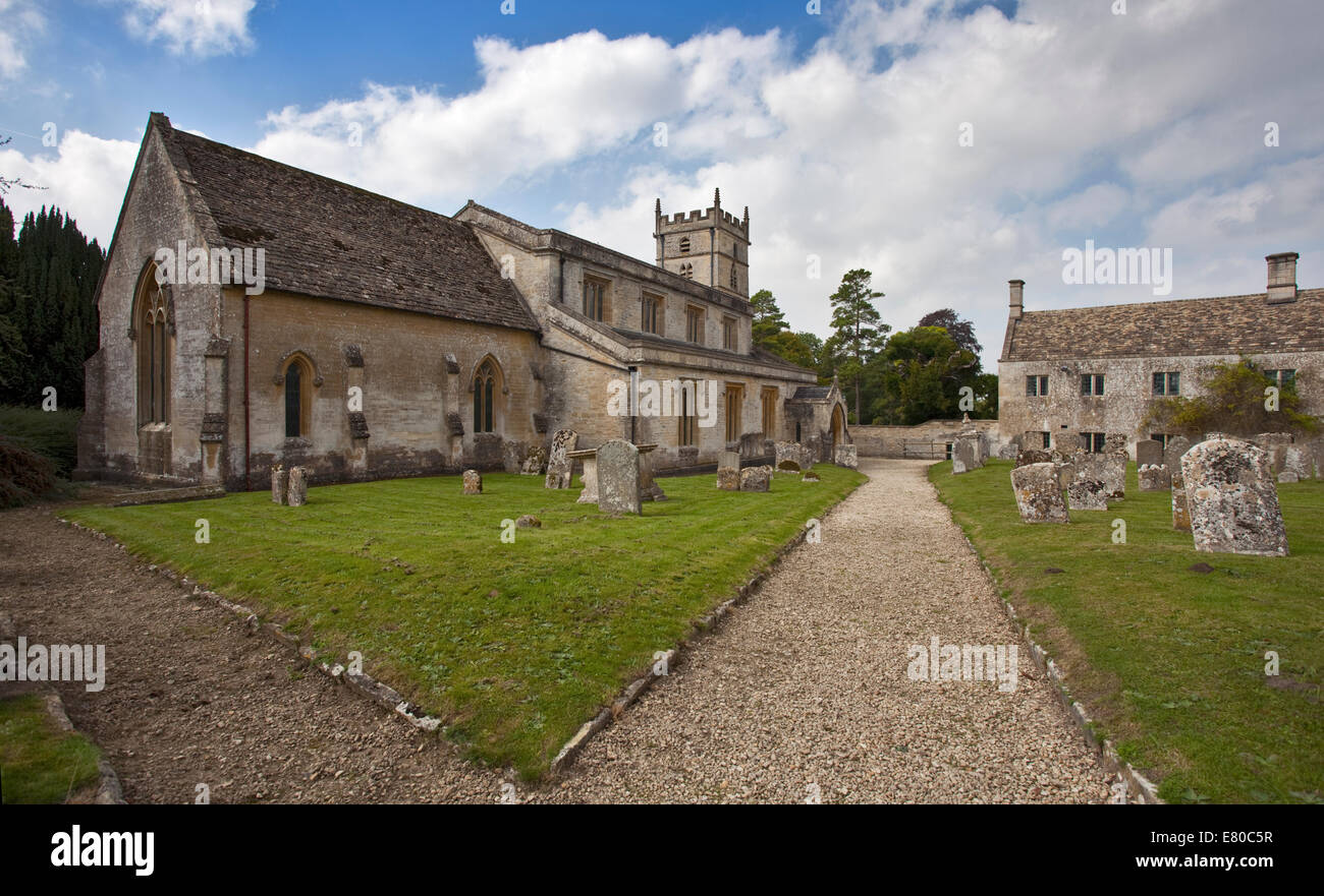 Str. Marys Kirche, Great Barrington, Gloucestershire, England Stockfoto