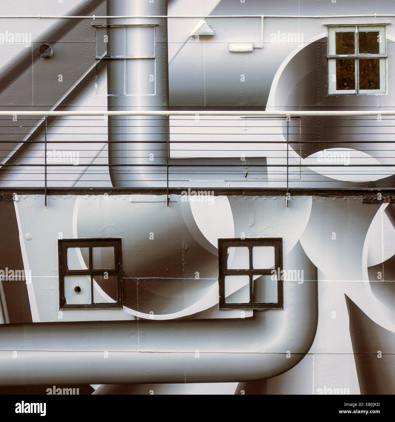 Blenden Sie Schiff WW1 Kunst Provision von Tobias Rehberger Themse London Stockfoto
