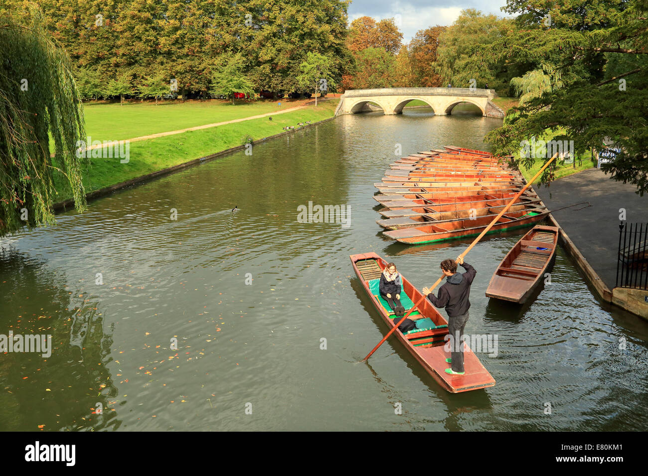Bootfahren, Cambridge, UK. Stockfoto