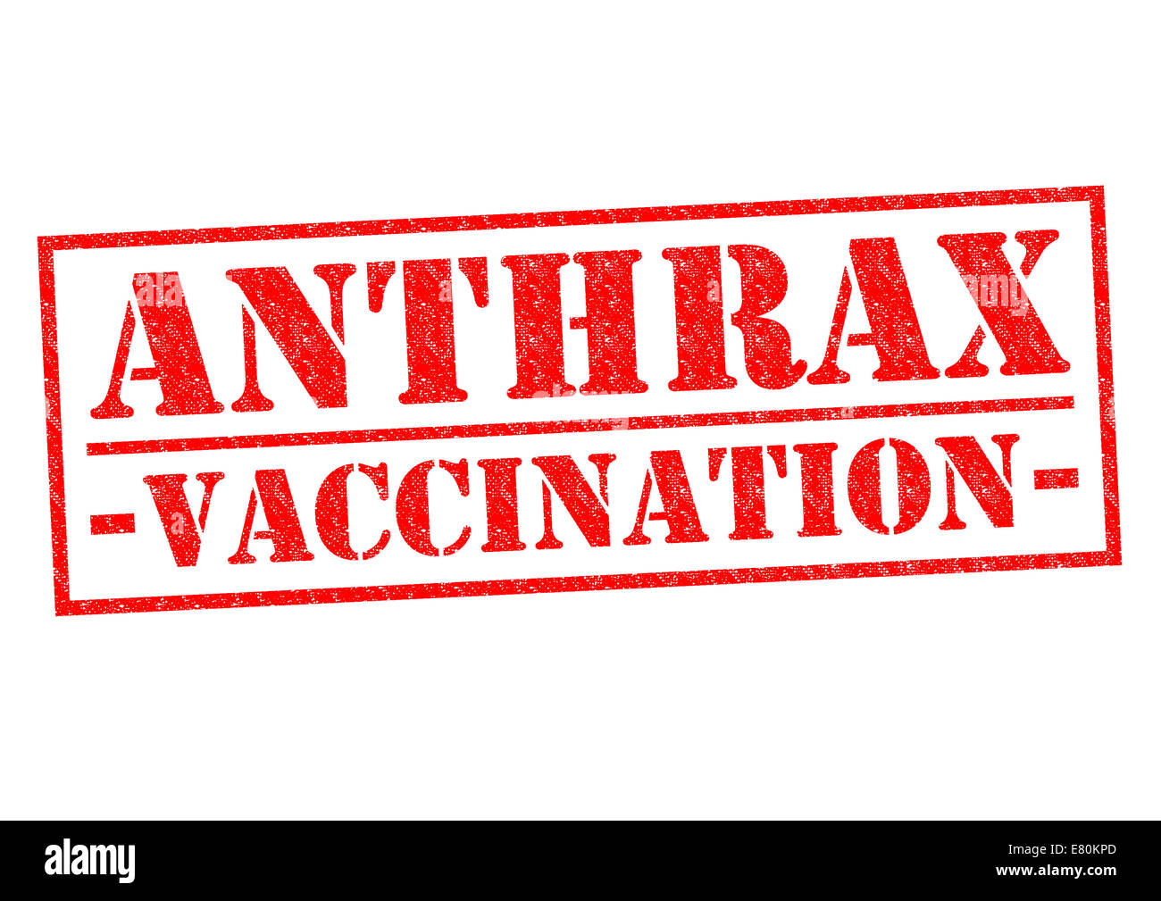 ANTHRAX-Impfung roten Stempel auf einem weißen Hintergrund. Stockfoto