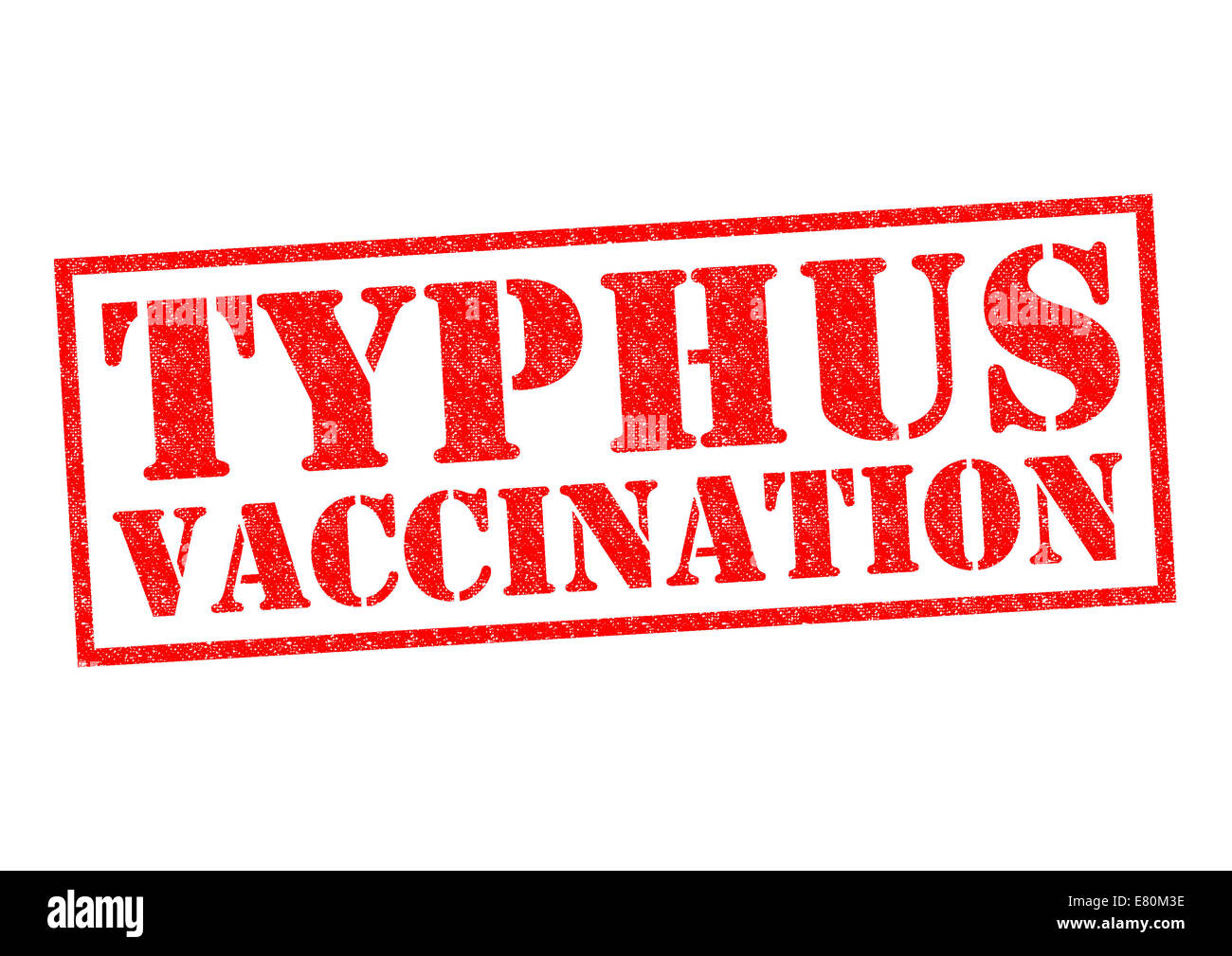 TYPHUS-Impfung roten Stempel auf einem weißen Hintergrund. Stockfoto