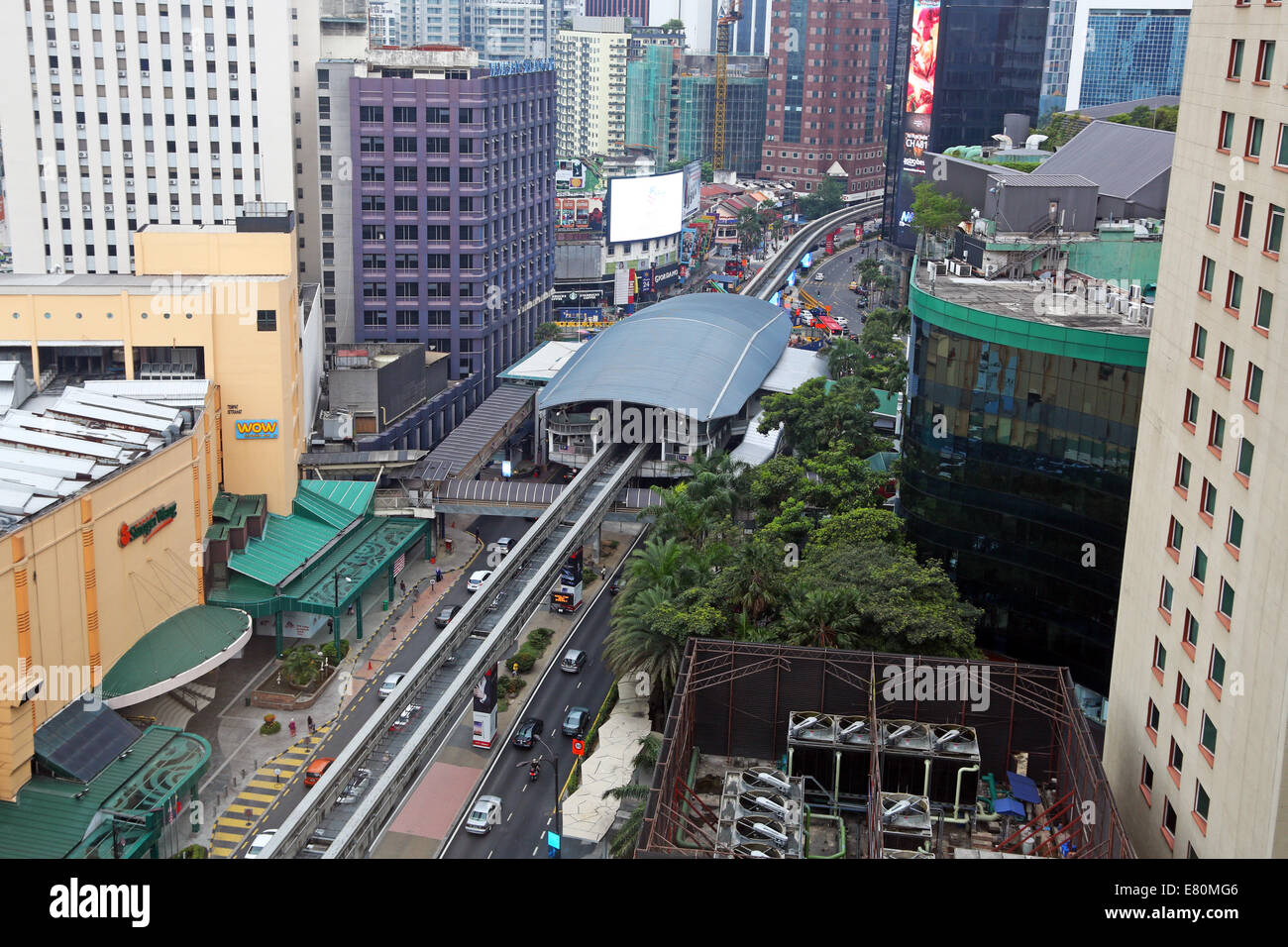 Bukit Bintang Monorail-Station in Kuala Lumpur, Malaysia Stockfoto