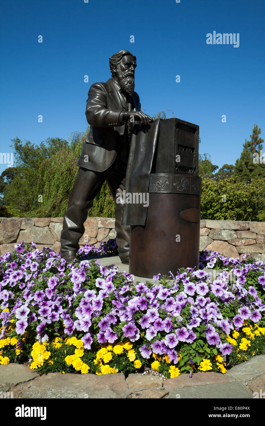 Statue von Eadweard Muybridge der James im Lucas Film Digital Art Center, San Francisco, Kalifornien, USA Stockfoto