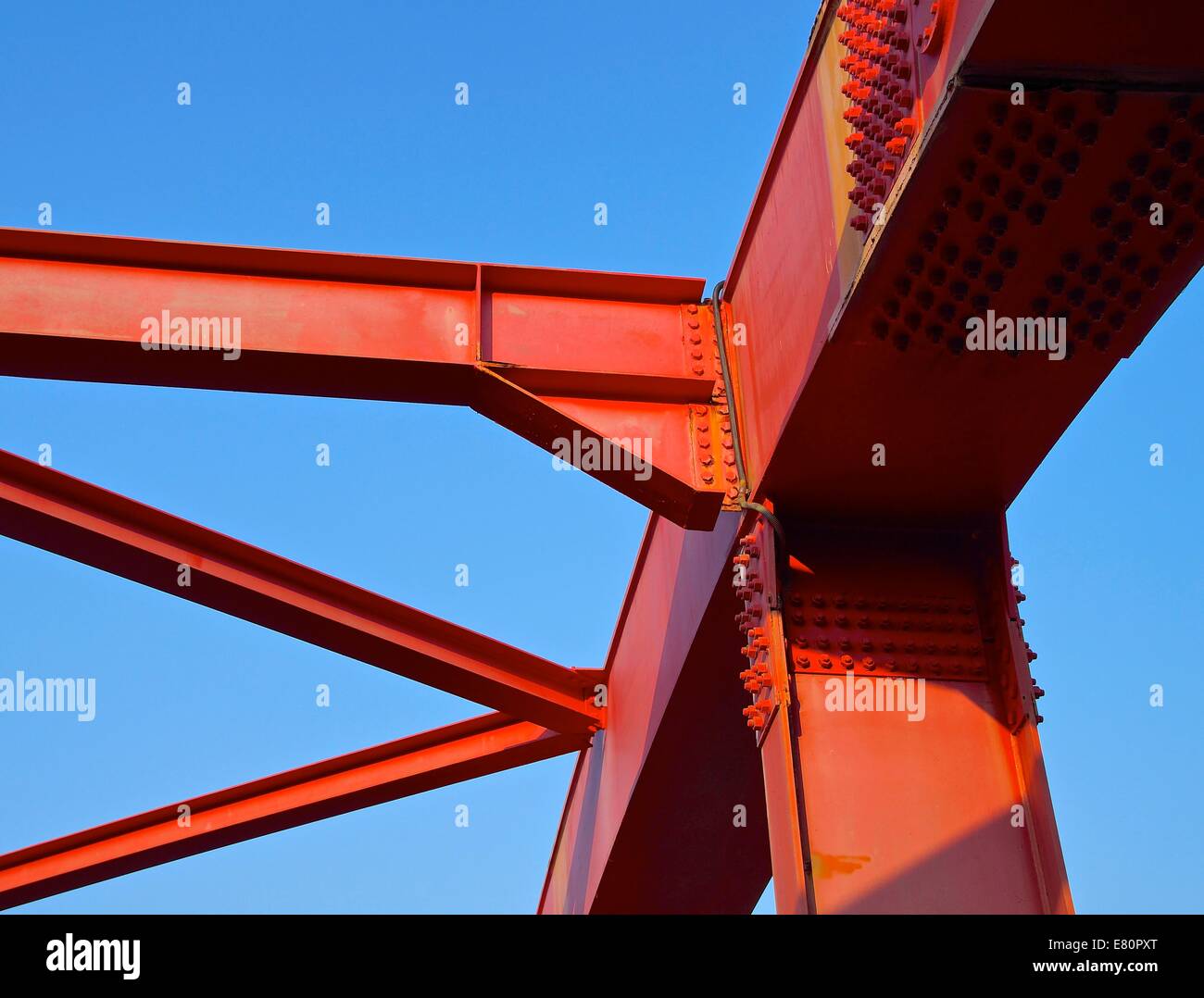 Stahlkonstruktion der Brücke closeup Stockfoto