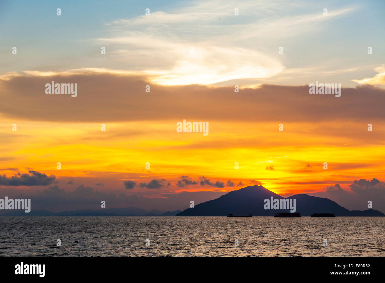Sonnenuntergang Insel Stockfoto