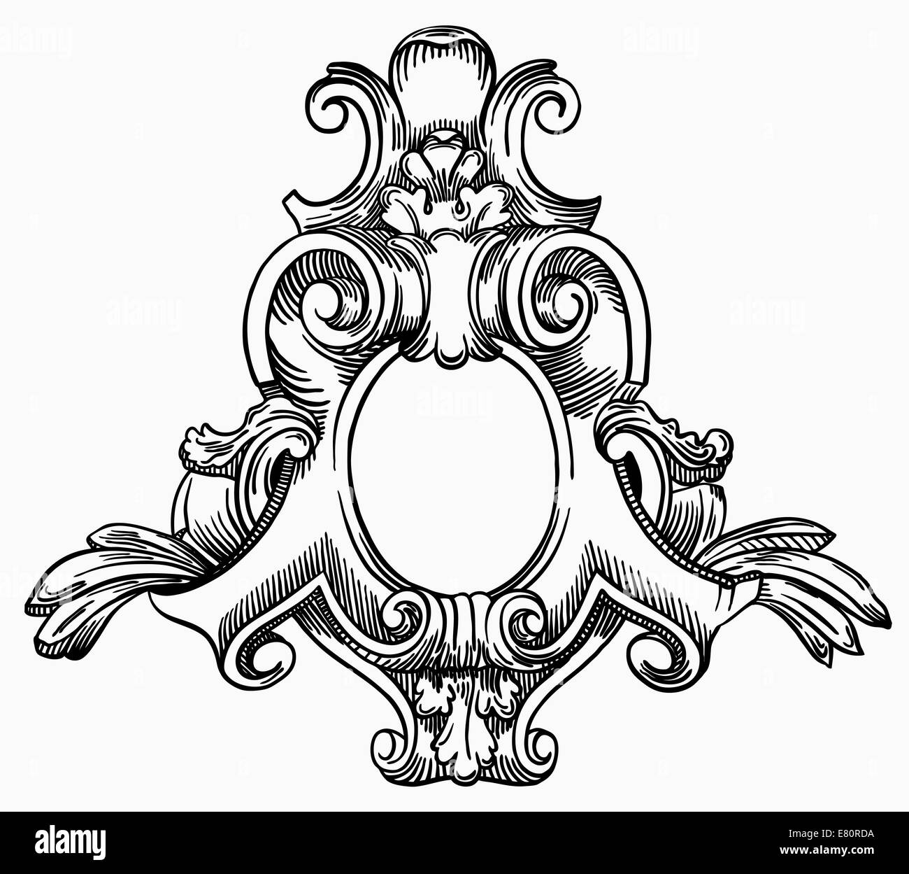 Dekoratives Element der Fassade eines historischen Gebäudes in Lemberg Stockfoto