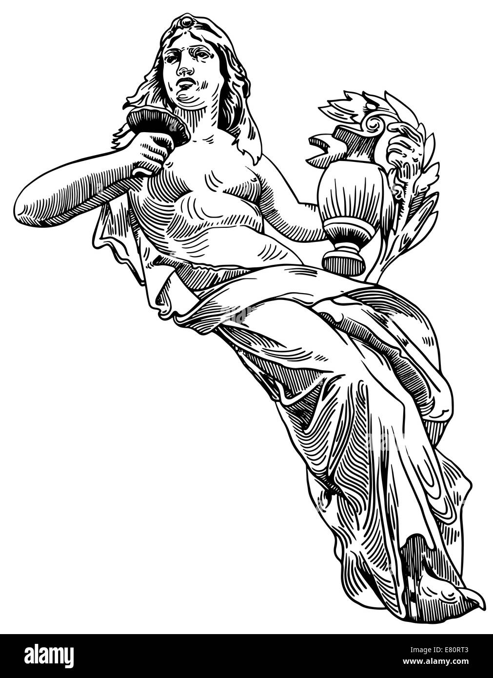 Dekoratives Element der Fassade eines historischen Gebäudes in Lemberg Stockfoto