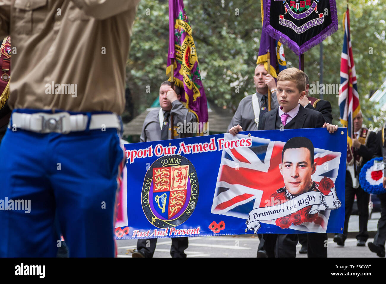 London, UK. 27. September 2014.  Herr Carson Memorial Parade marschieren durch zentrale London 2014 Credit: Guy Corbishley/Alamy Live News Stockfoto