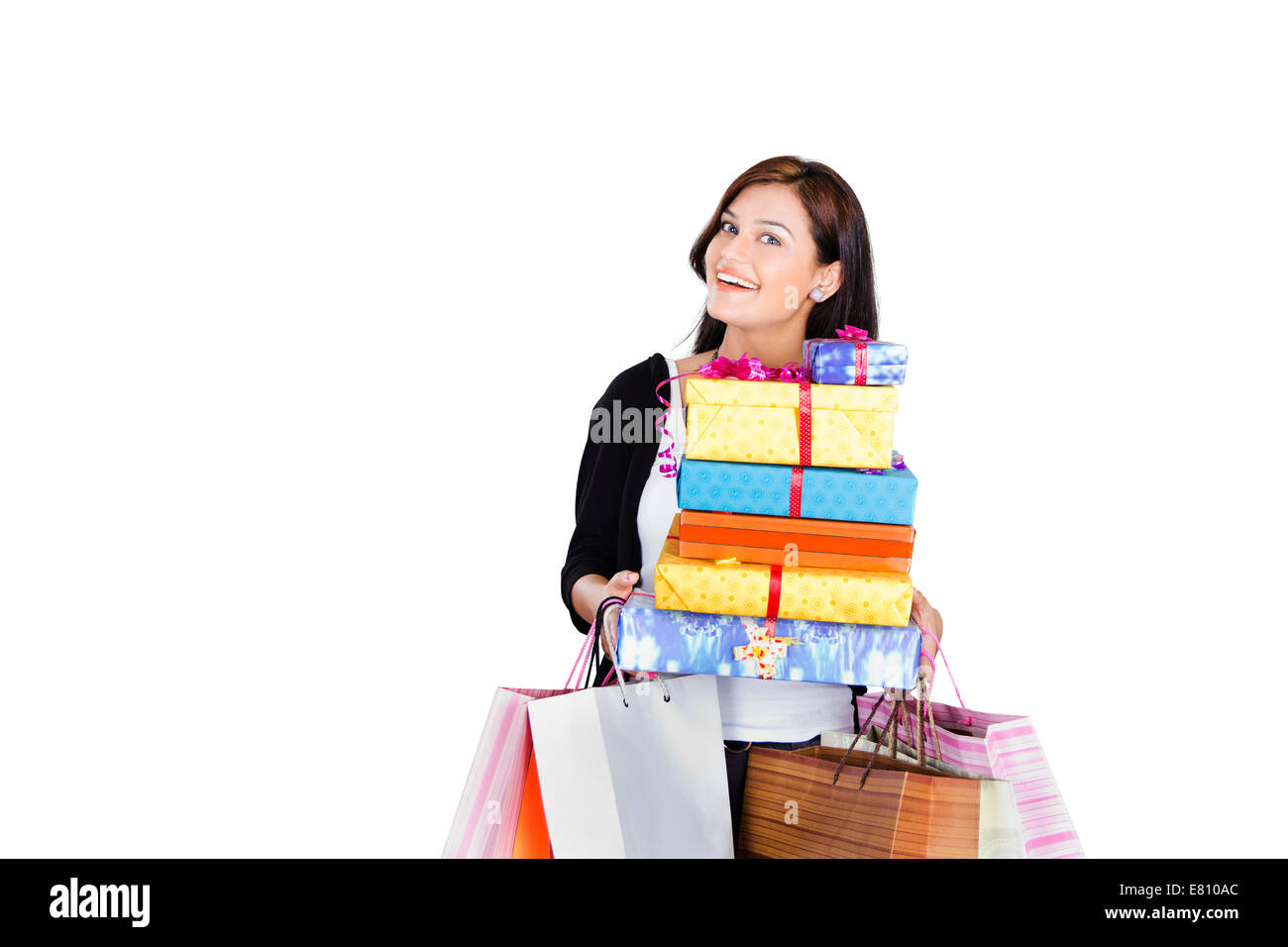 indische schöne Ladie Shopping Stockfoto