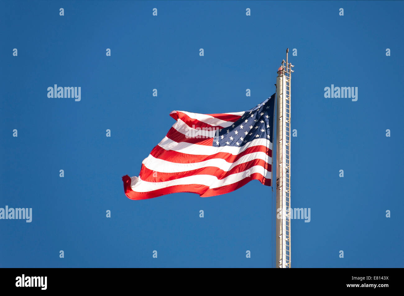 United States of America, USA, die uns, Jan 2014 Horizontal Nahaufnahme von den Stars And Stripes Flagge Amerika gegen eine Stockfoto
