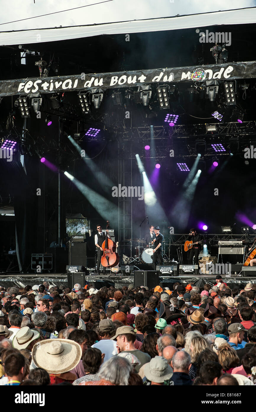 Miossec, Chanteur, Festival du Bout du Monde 2014, Luxusboutiquen de Crozon, Bretagne, Bretagne, Finistere, Salzedo Stockfoto