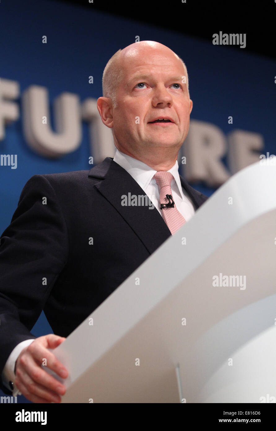 WILLIAM HAGUE MP Führer des HOUSE OF COMMONS 28. September 2014 ICC BIRMINGHAM ENGLAND Stockfoto