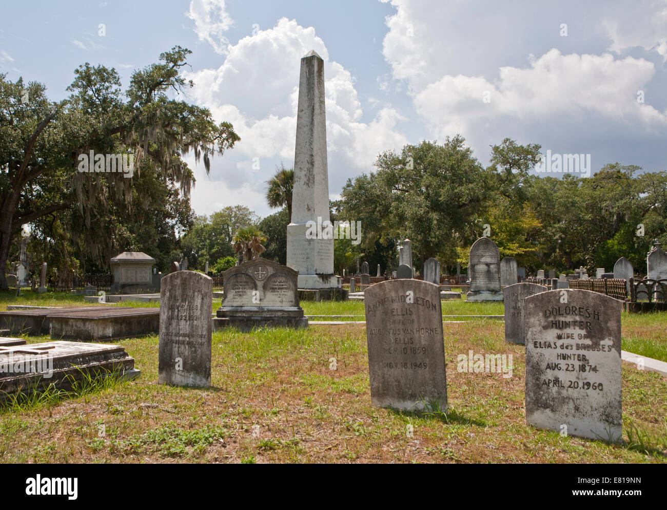 Gräber der Nachkomme von John Hunter (Hunter Island, South Carolina) Stockfoto