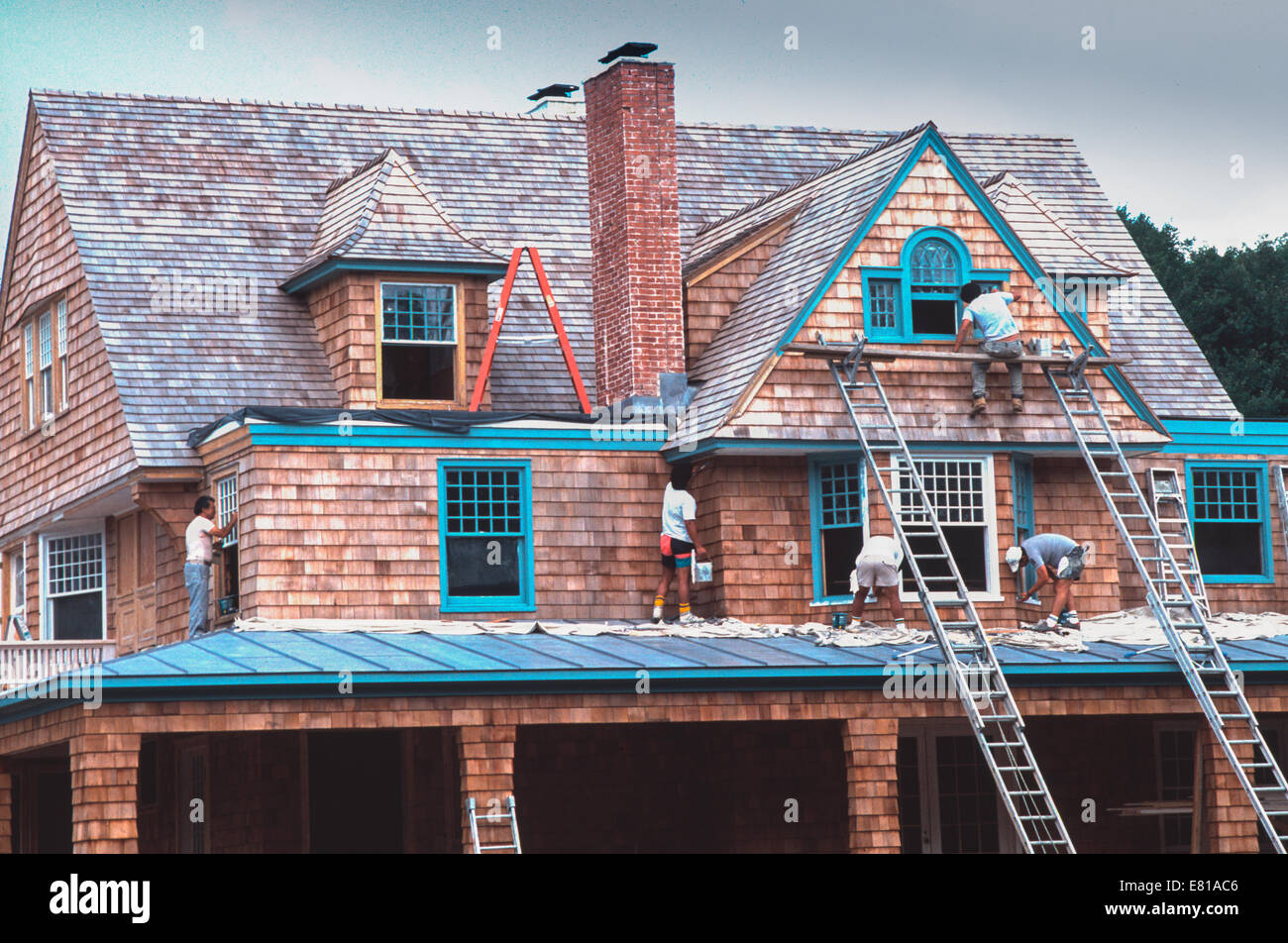 Bauarbeiter in Long Island, New York Stockfoto
