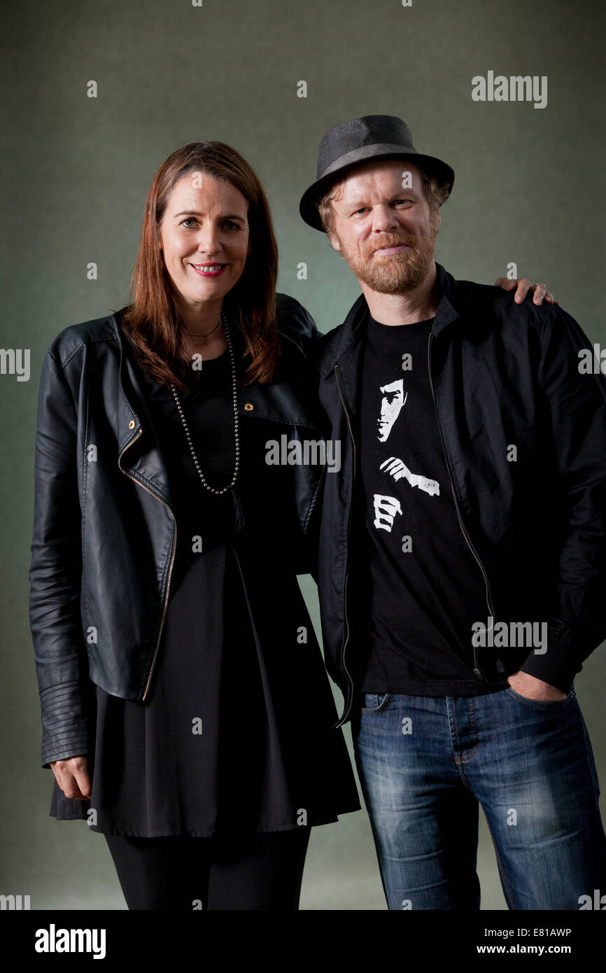Autoren, Nick Brooks & Lisa O'Donnell, beim Edinburgh International buchen Festival 2014. Stockfoto