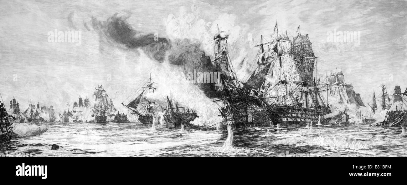 Die Schlacht von Trafalgar, 21. Oktober 1805 Stockfoto