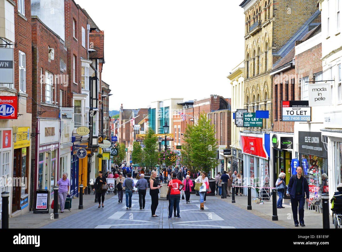 Fußgängerzone Peascod Street, Windsor, Berkshire, England, Vereinigtes Königreich Stockfoto
