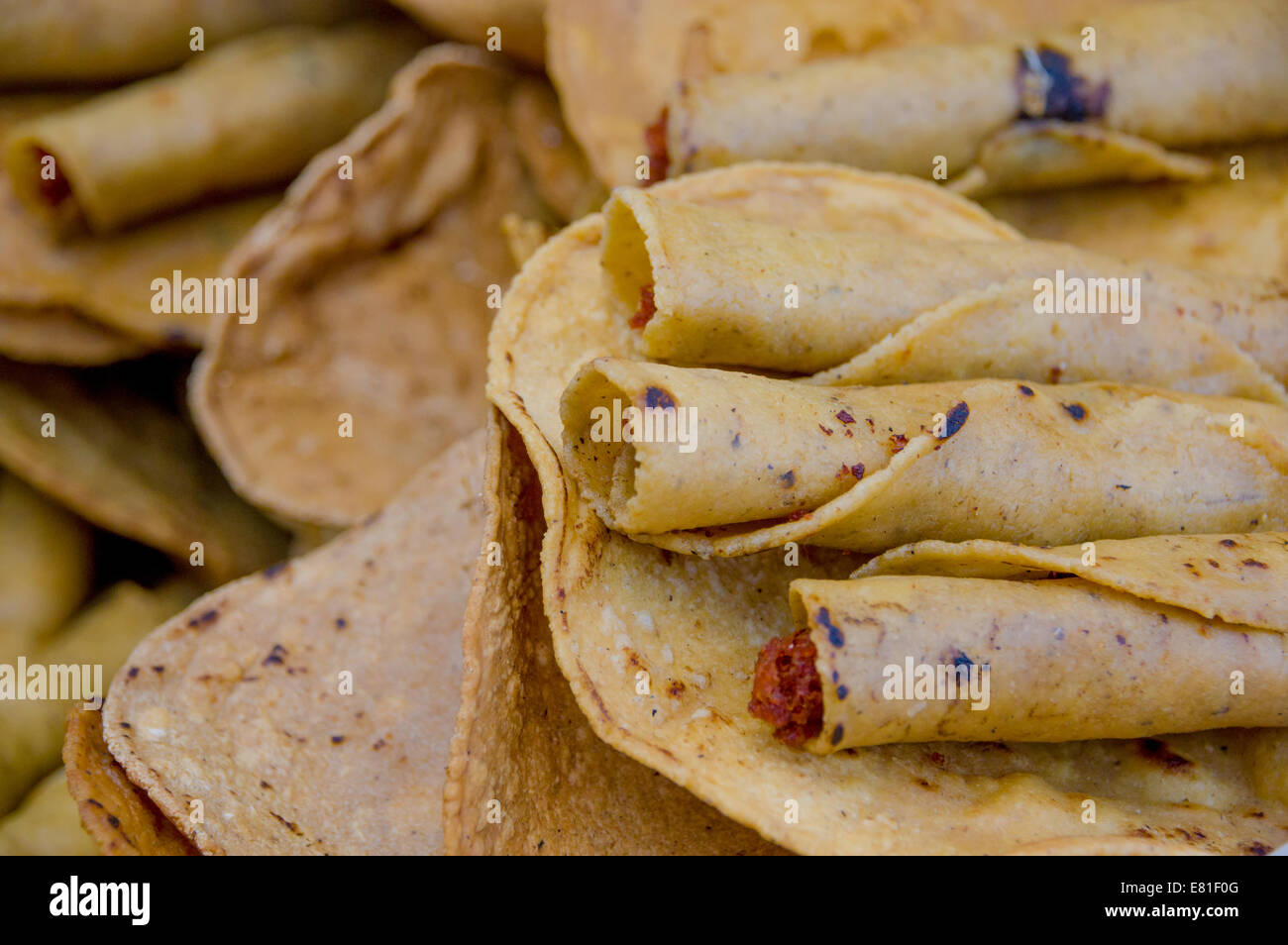 Rolled Tacos Guatemala typisches Essen Stockfoto