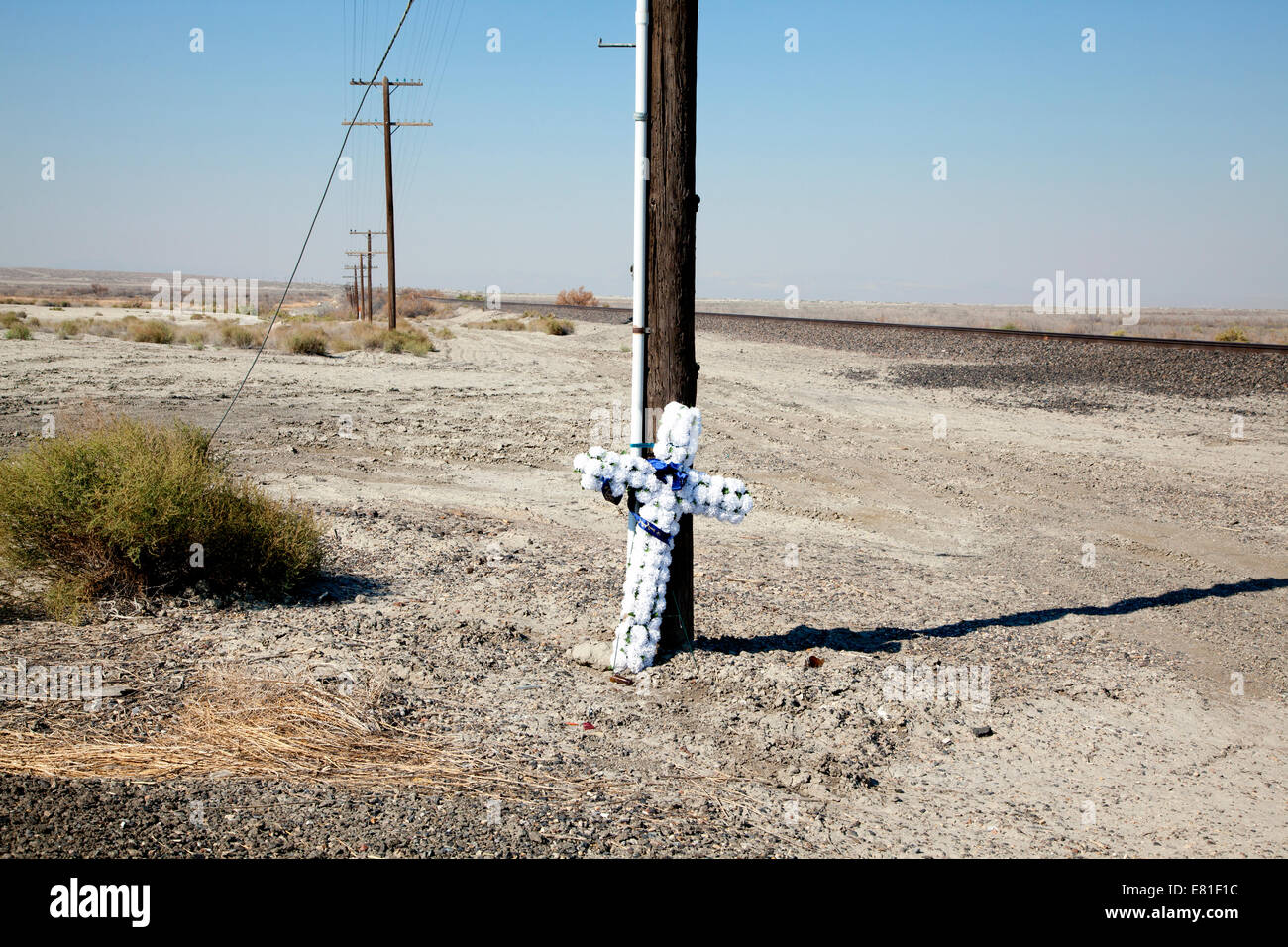 Am Straßenrand Denkmal in der Wüste von Nevada auf i-95, 2014. Stockfoto