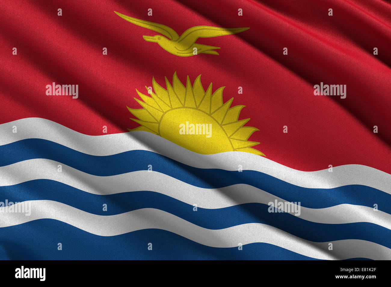 Flagge von Kiribati im Wind wehende Stockfoto