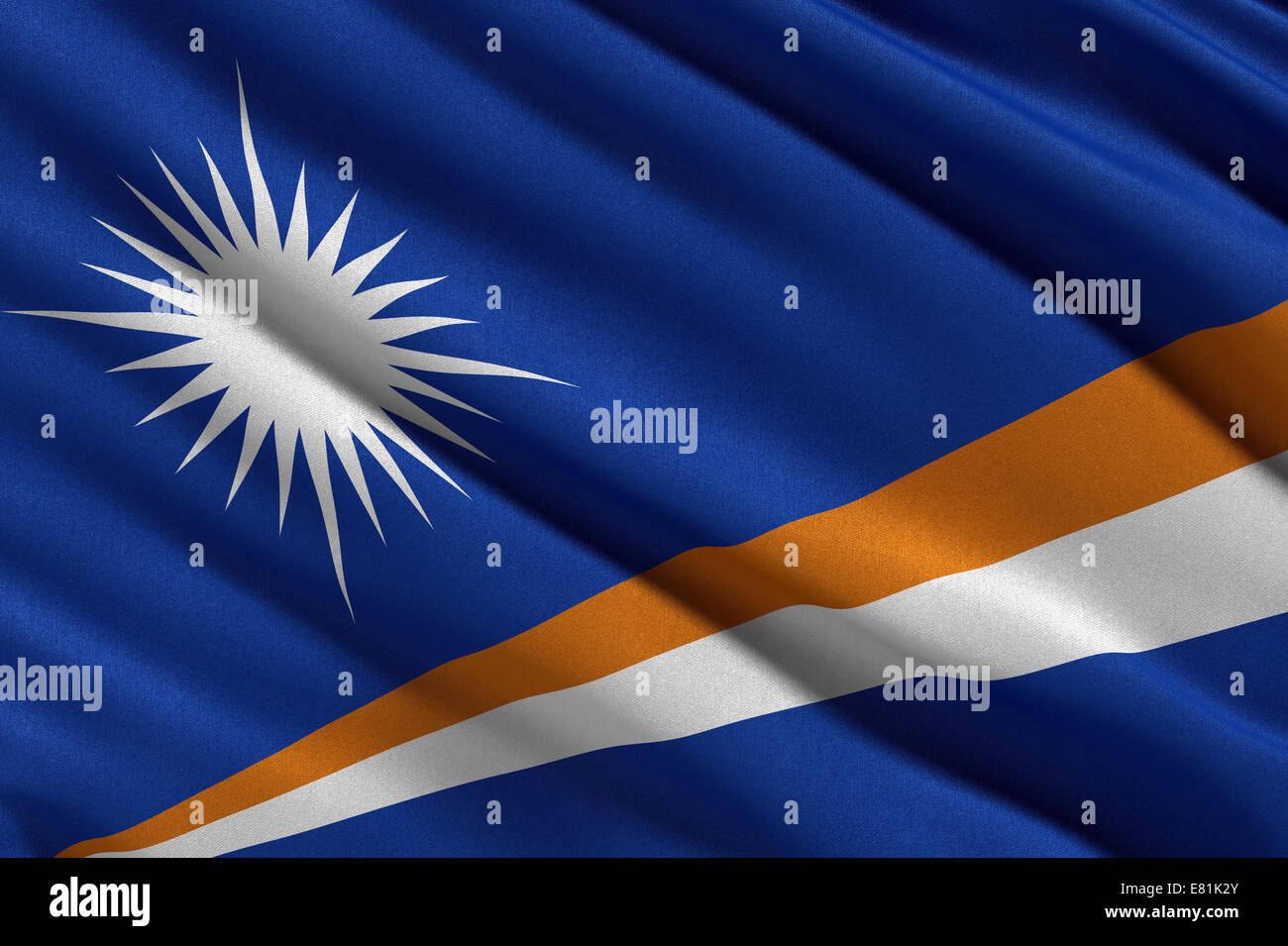 Flagge der Marshall Islands Stockfoto