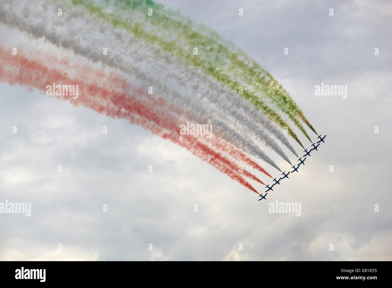 Frecce Tricolori, Kunstflug Demonstration Team, Airshow Airpower 2013, Zeltweg, Steiermark, Österreich Stockfoto