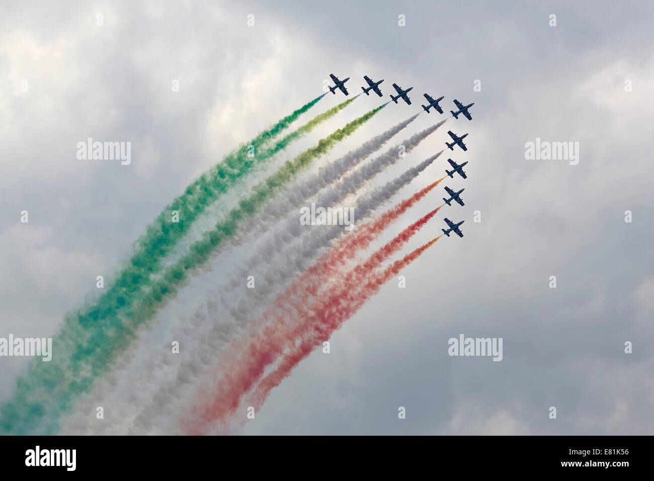 Frecce Tricolori, Kunstflug Demonstration Team, Airshow Airpower 2013, Zeltweg, Steiermark, Österreich Stockfoto