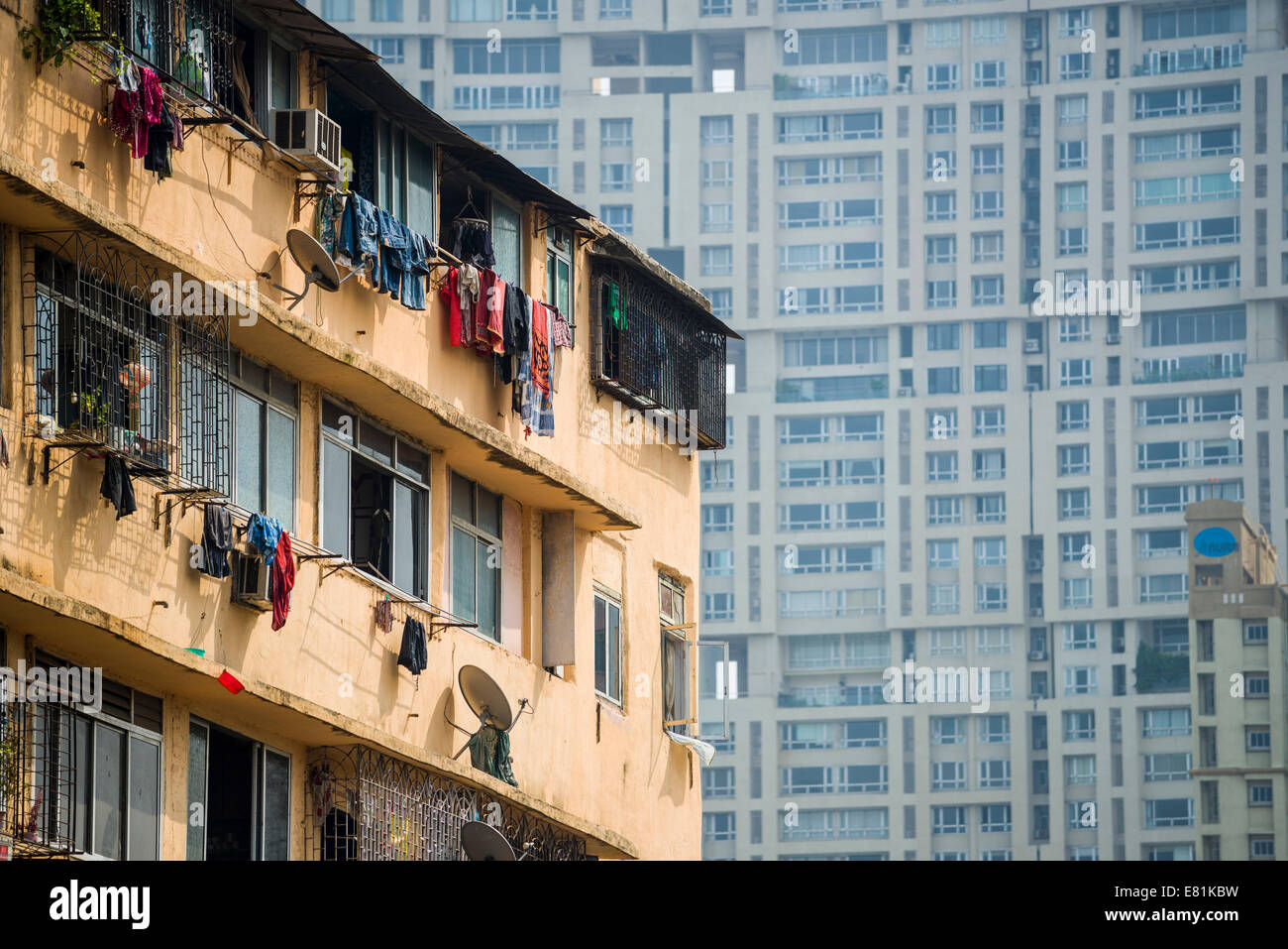 Große Wohnhäuser, Mumbai, Maharashtra, Indien Stockfoto