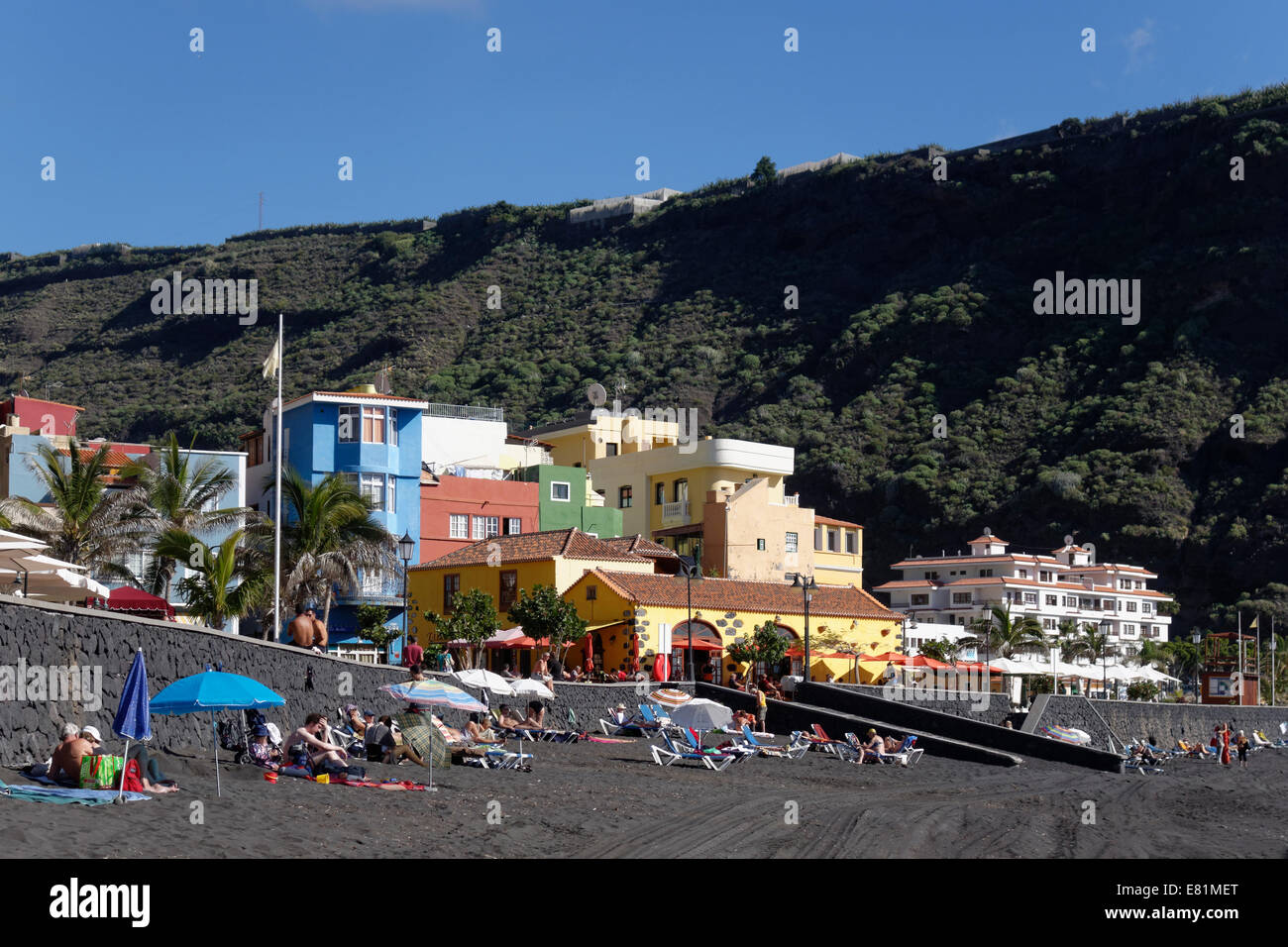 Ferienort Puerto de Tazacorte, La Palma, Kanarische Inseln, Spanien Stockfoto