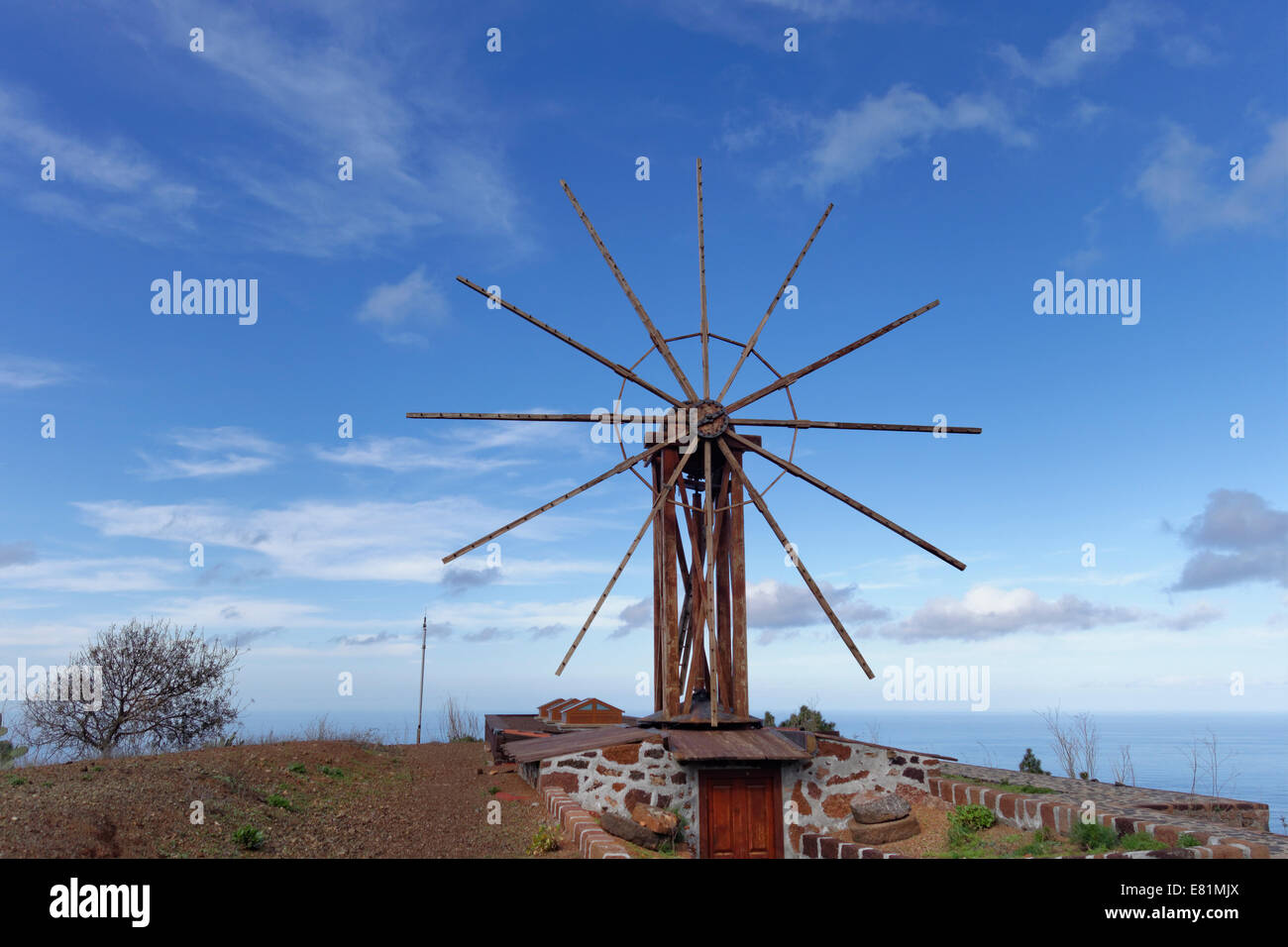 Windmühle, Las Tricias, La Palma, Kanarische Inseln, Spanien Stockfoto