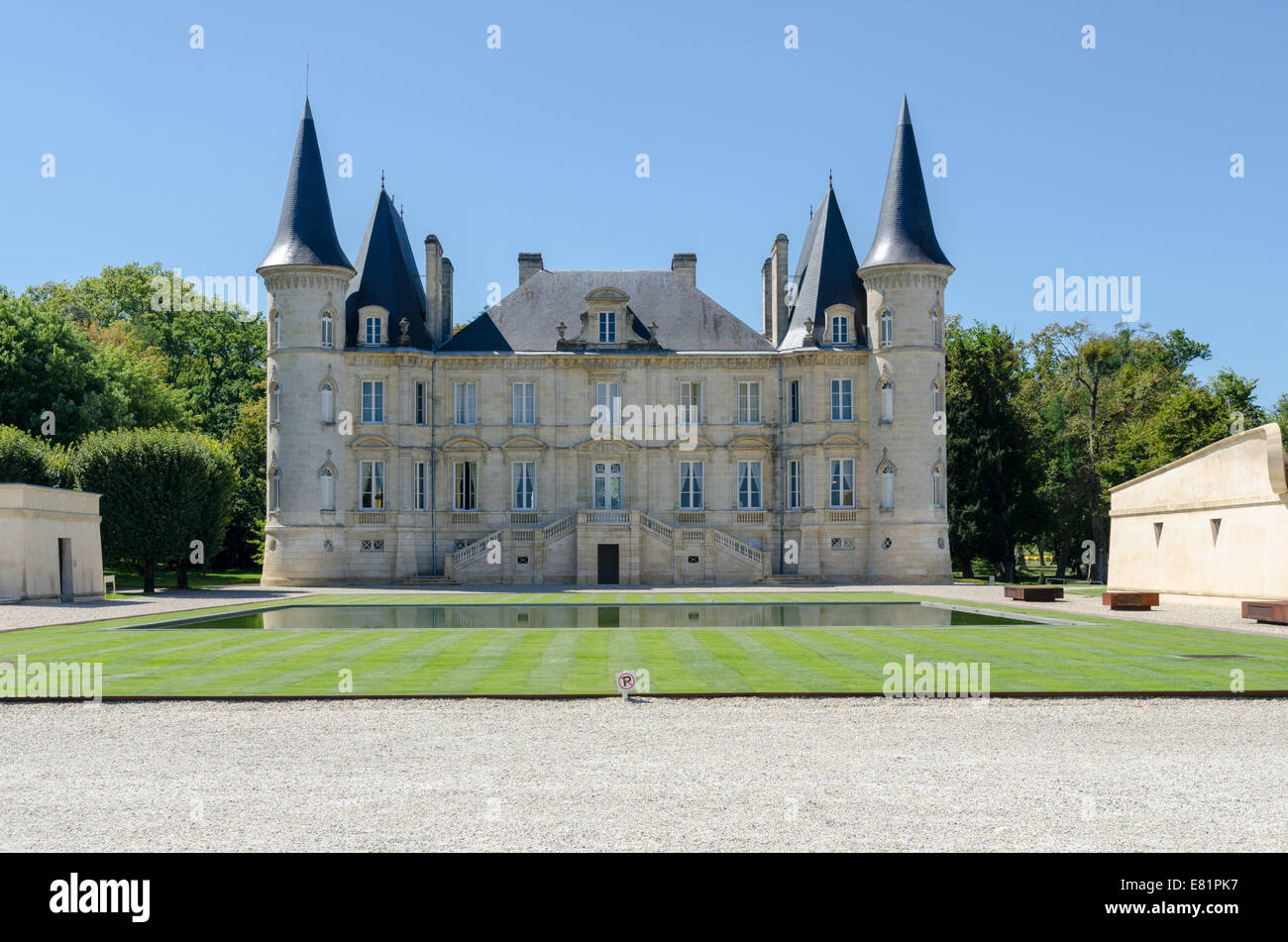 Schloss Pichon-Longueville Pauillac und Umgebung der Haut-Medoc Stockfoto