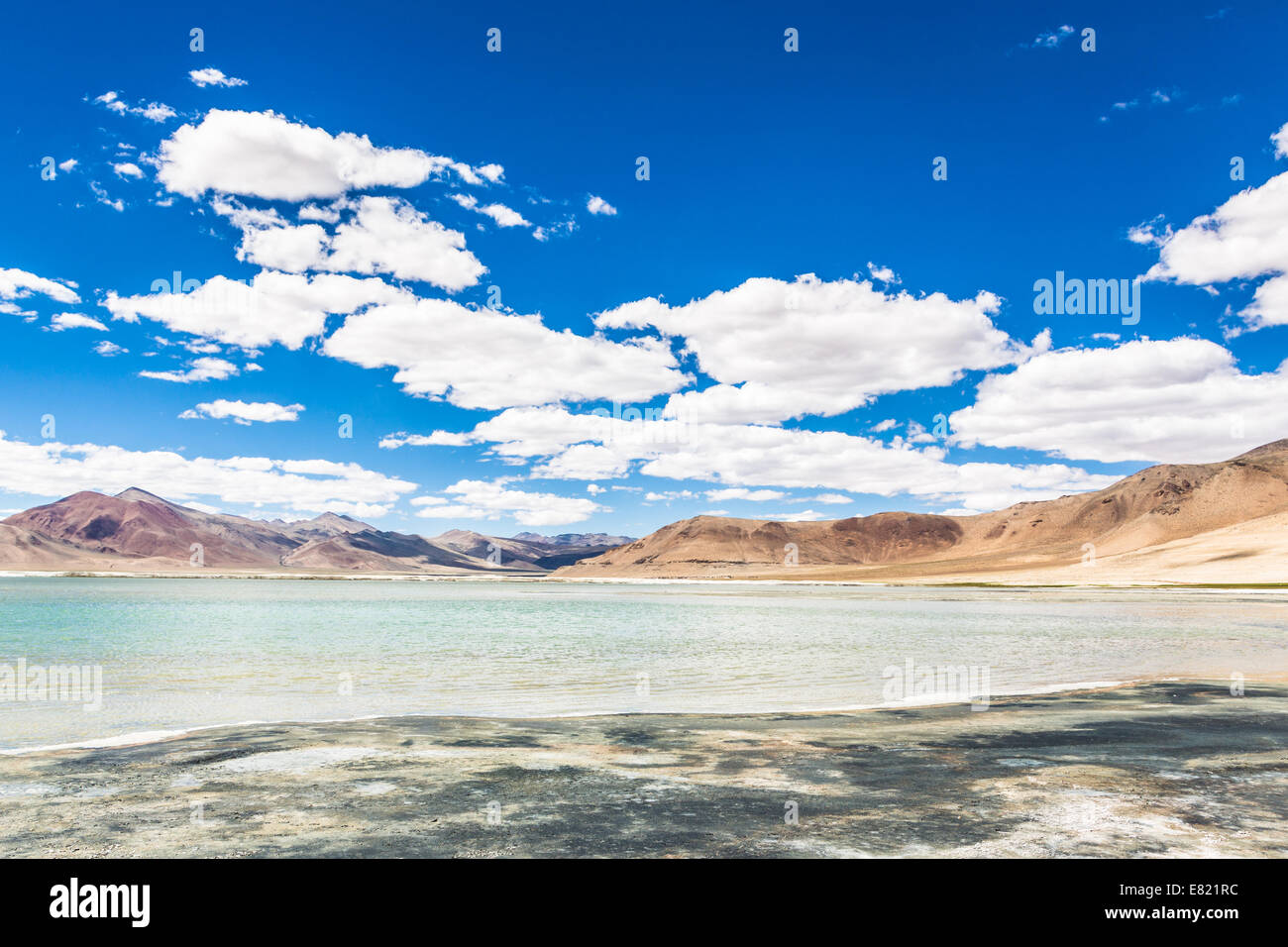 Tso Kar ist eine salzige See im Berg von Ladakh, Indien Stockfoto