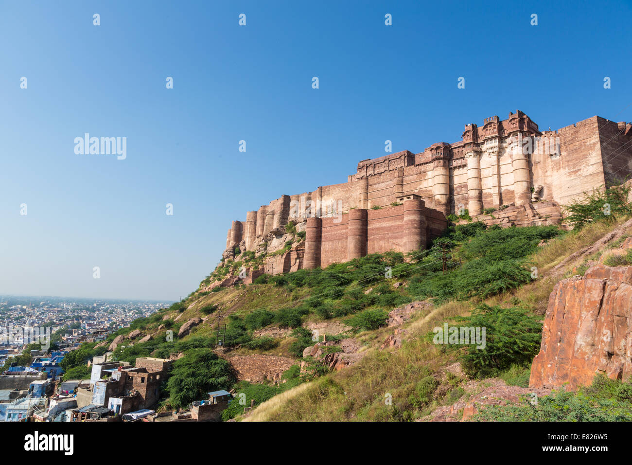 Mehrangarh Fort in Jodhpur, Rajasthan, Indien. Stockfoto