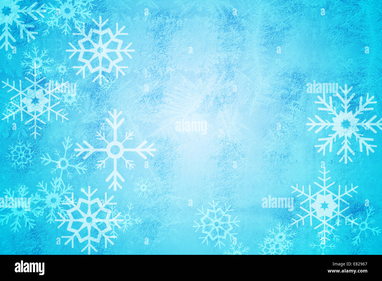 Blau Schnee Flocken Musterdesign Stockfoto