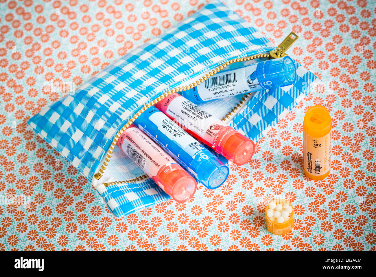 Homöopathische Tabletten. Stockfoto