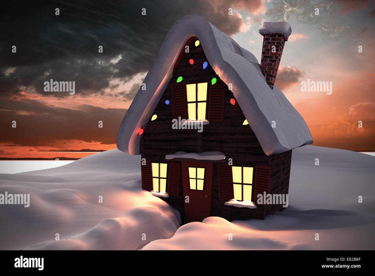 Zusammengesetztes Bild des Weihnachtshaus Stockfoto