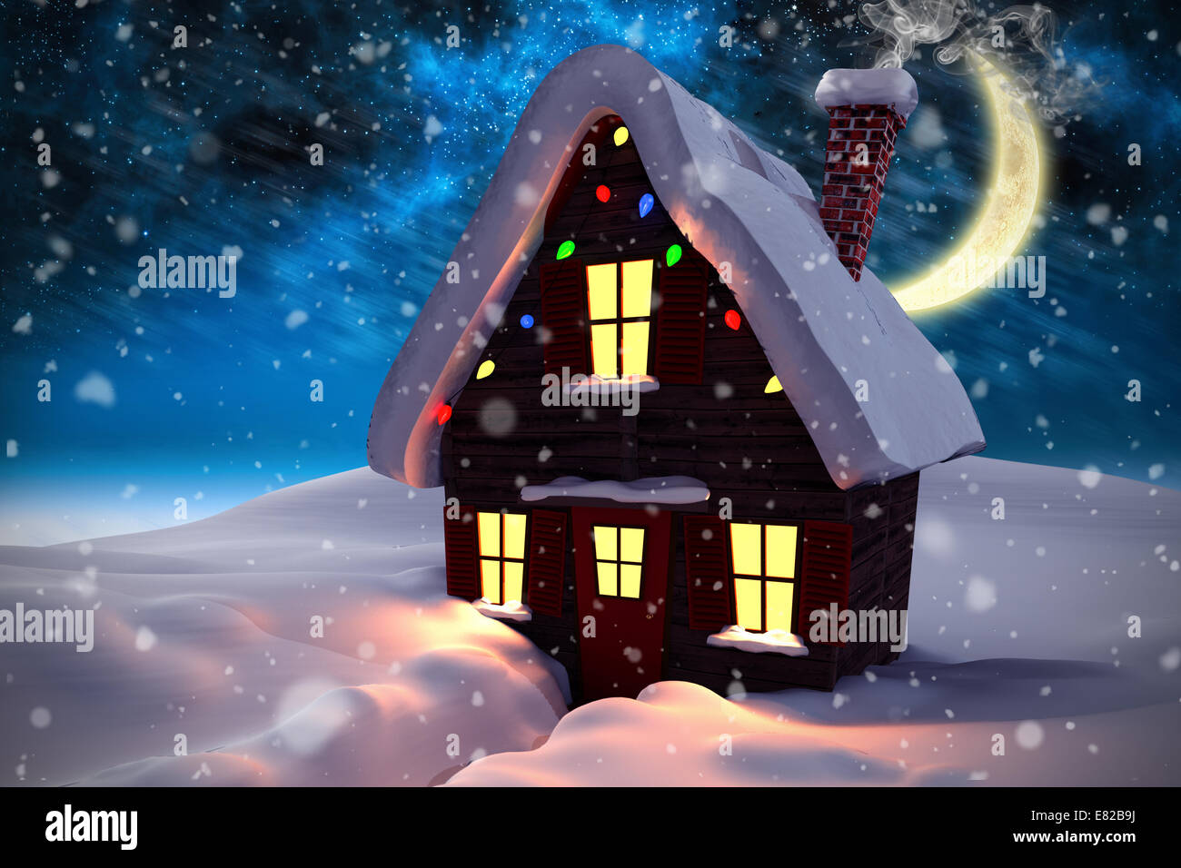 Zusammengesetztes Bild des Weihnachtshaus Stockfoto