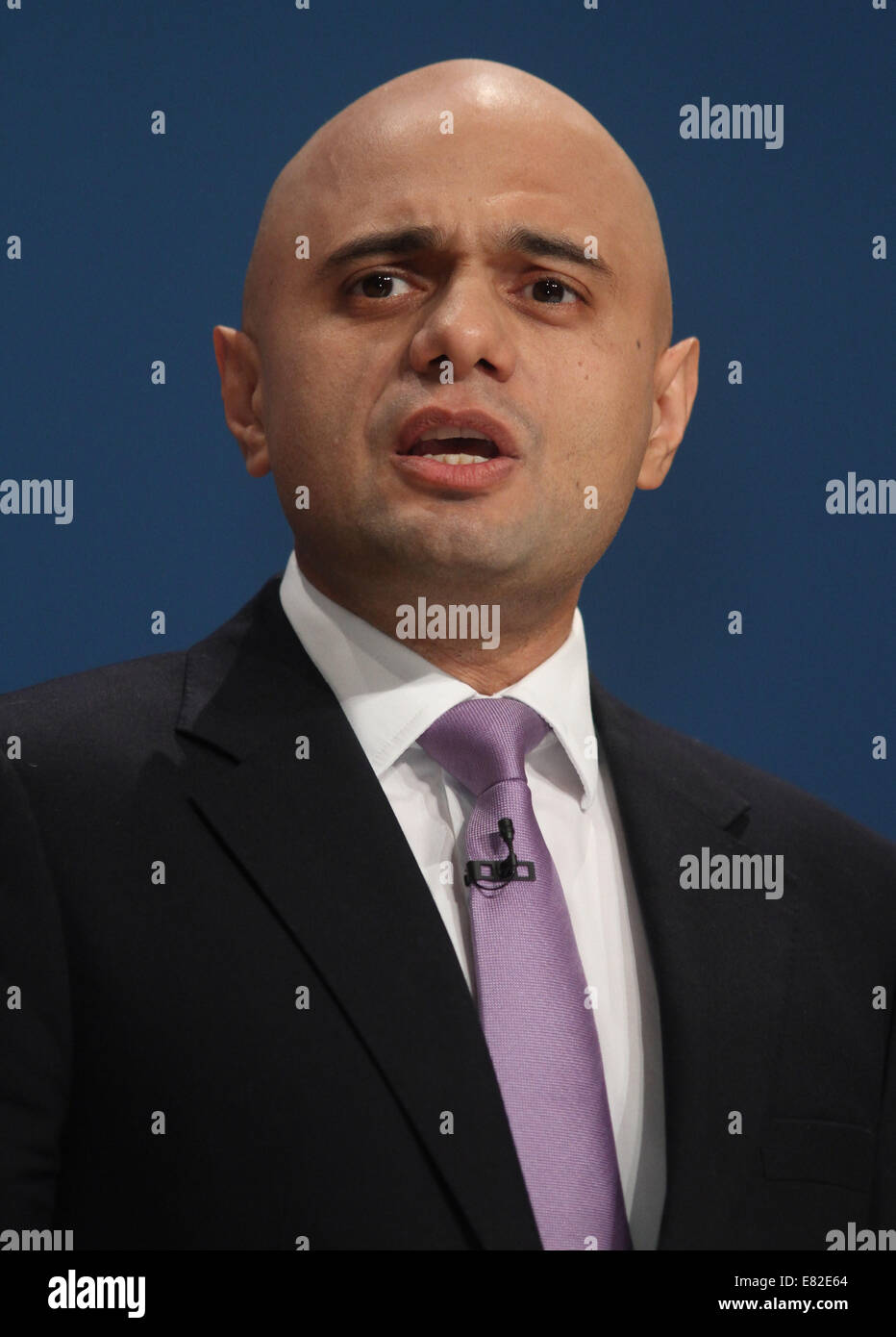 SAJID JAVID MP Staatssekretär für Kultur 29. September 2014 ICC BIRMINGHAM ENGLAND Stockfoto